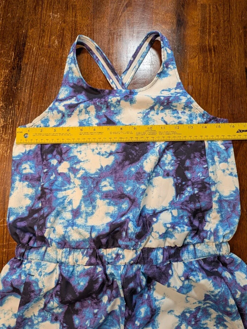 The North Face Girls' Romper Class V Tie Dye Print Size 14/16 Youth Lg BlueWhite